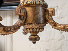 Load image into Gallery viewer, Antique Italian Carved and Gilt Painted 6-Light Wooden Chandelier
