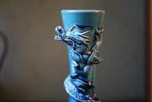 Load image into Gallery viewer, antique Japanese Blue Porcelain Dragon Vase
