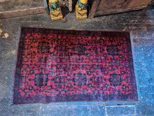 Load image into Gallery viewer, 6&#39;4&quot; x 3&#39;11&quot; Vintage Afghan Hand Knotted Wool Baluch Rug - 202cm x 121cm
