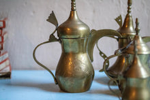 Load image into Gallery viewer, Collection of Small Vintage Middle Eastern Brass Dallah Coffee Pots
