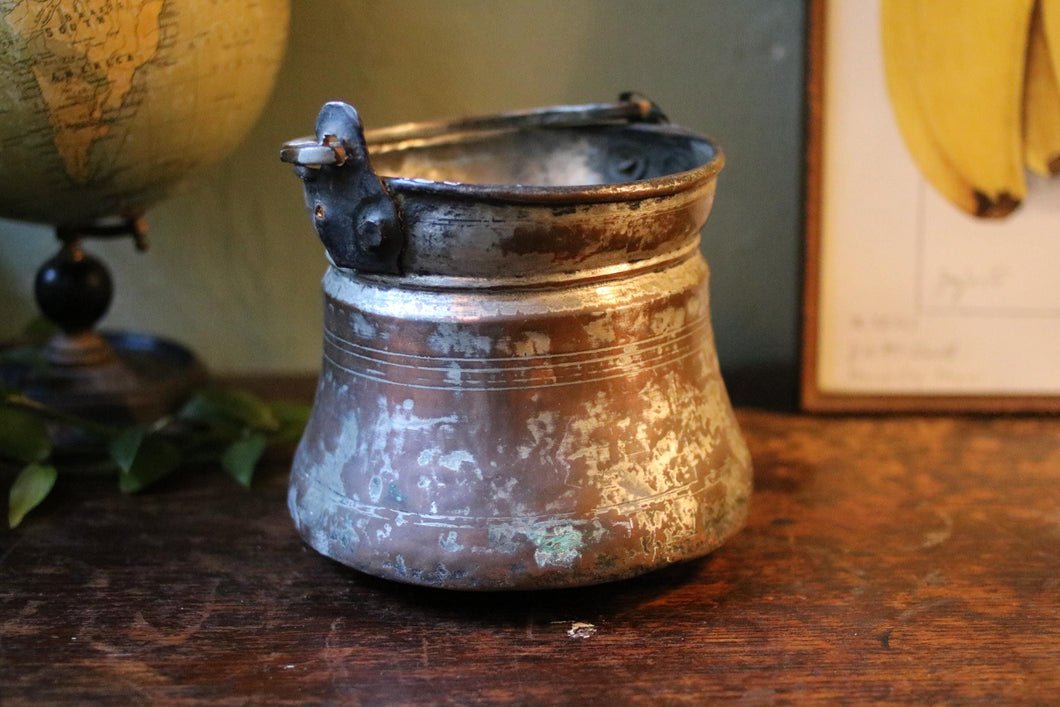 Ottoman Tinned Copper Cauldron / pail