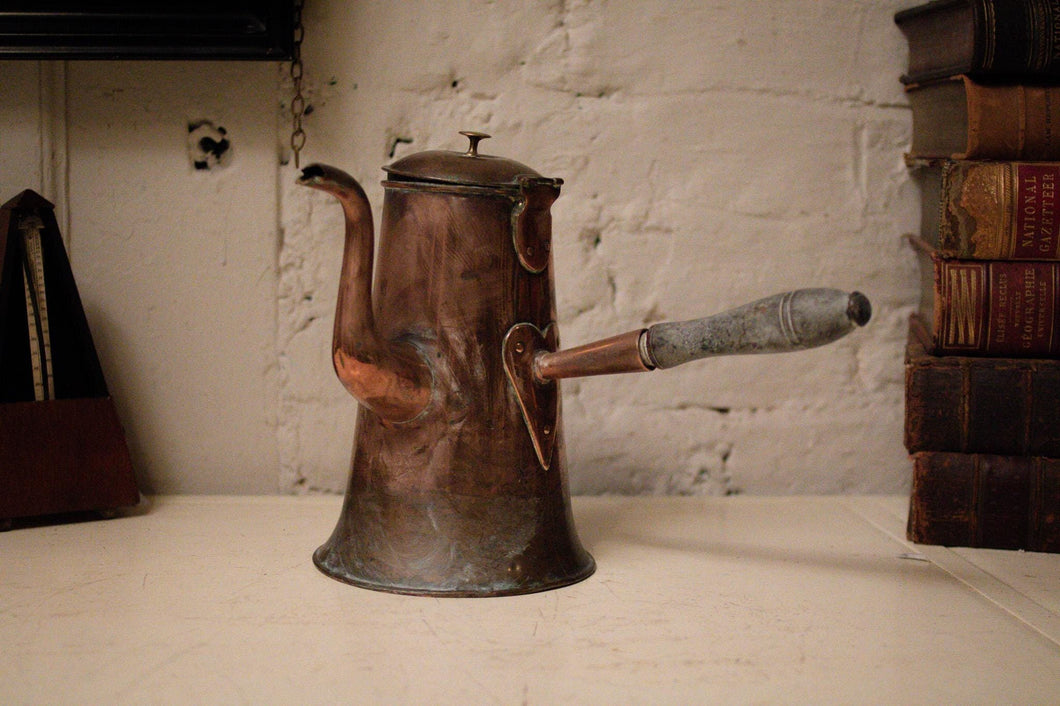 18th Century English Georgian Copper Antique Chocolate Coffee Pot