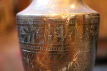 Load image into Gallery viewer, Large Vintage Indian Brass Engraved Amphora Vase
