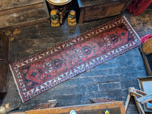 Load image into Gallery viewer, 9&#39;9&quot; x 2&#39;9&quot; - Large Antique Hamadan Runner Rug - 297 x 89cm
