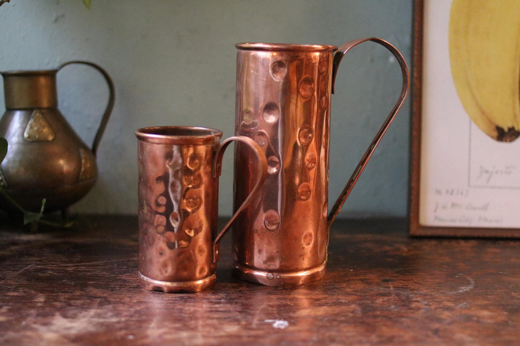 Pair of Antique Copper Cups