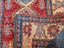 Load image into Gallery viewer, 3&#39;8&quot; x 4&#39;5 Vintage Caucasian Hand Knotted Wool Rug - 134 x 111cm
