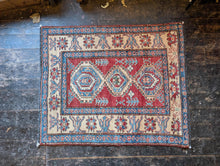 Load image into Gallery viewer, 3&#39;8&quot; x 4&#39;5 Vintage Caucasian Hand Knotted Wool Rug - 134 x 111cm
