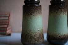 Load image into Gallery viewer, Pair of Scheruch Brown and Green Mid Century Vases - West German Pottery
