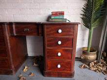 Load image into Gallery viewer, Antique Victorian Mahogany Pedestal Desk
