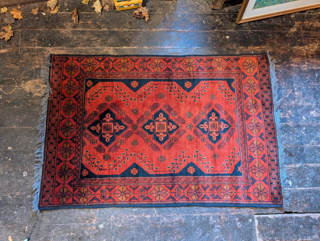 5'8" x 3'4" Afghan Hand Knotted Wool Baluch Rug -172cm x 103cm