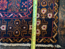 Load image into Gallery viewer, 6&#39;9&quot; x 3&#39;5&quot; Vintage Afghan Hand Knotted Wool Baluch Rug - 206cm x 104cm
