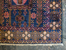 Load image into Gallery viewer, 6&#39;9&quot; x 3&#39;5&quot; Vintage Afghan Hand Knotted Wool Baluch Rug - 206cm x 104cm
