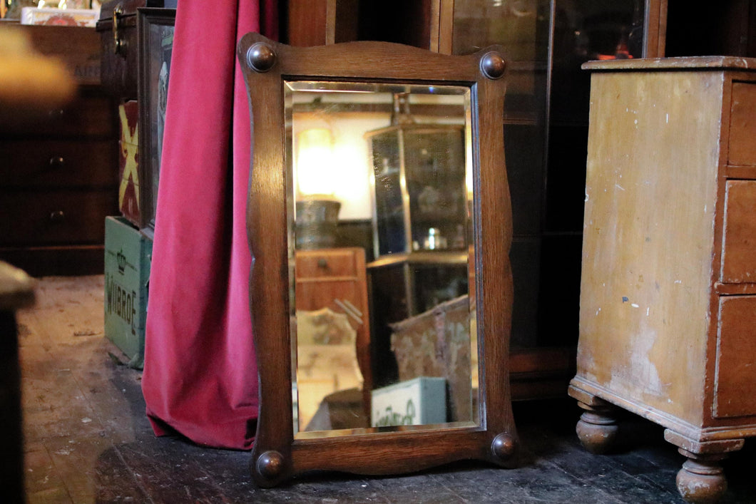 1920's Oak Framed Arts and Crafts Mirror