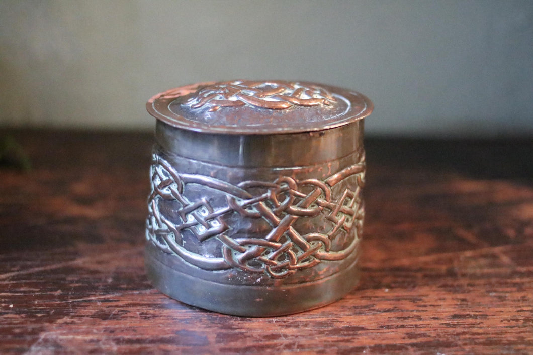 Copper Scottish Lidded Box With Celtic Knotwork Design