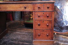 Load image into Gallery viewer, 19th Century Oak Leather Top Pedestal Desk
