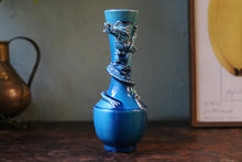 Load image into Gallery viewer, antique Japanese Blue Porcelain Dragon Vase
