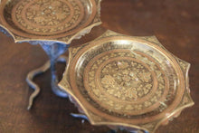 Load image into Gallery viewer, Pair of early 20th.C Brass &amp; Enamel Cobra Tazzas / Trinket Dish&#39;s
