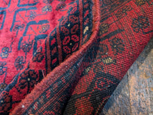 Load image into Gallery viewer, 6&#39;4&quot; x 3&#39;11&quot; Vintage Afghan Hand Knotted Wool Baluch Rug - 202cm x 121cm
