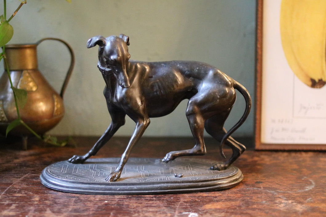 19th.C Cast Bronze Greyhound Sculpture