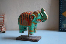 Load image into Gallery viewer, Vintage Indian Carved Painted Elephant
