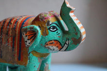 Load image into Gallery viewer, Vintage Indian Carved Painted Elephant
