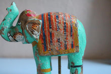 Load image into Gallery viewer, Vintage Indian Carved Painted Elephant
