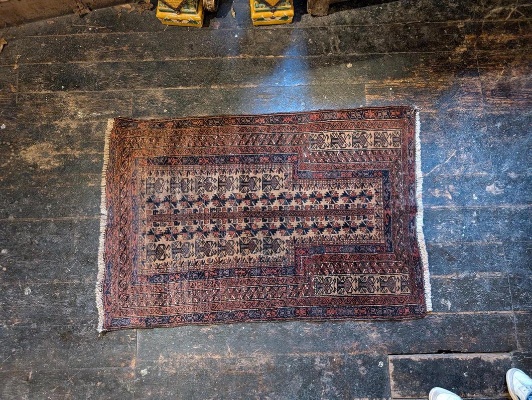 size Antique Afghan Baluch Prayer Rug - ?