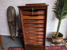 Load image into Gallery viewer, Early 20th.C Tambour Fronted Filing Drawers / Collectors Cabinet
