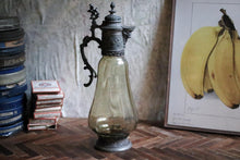 Load image into Gallery viewer, Antique Baroque  Glass and Pewter Carafe / Wine Decanter
