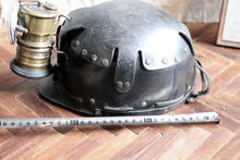 Load image into Gallery viewer, Antique Leather Miners Hat and Carbide Lamp
