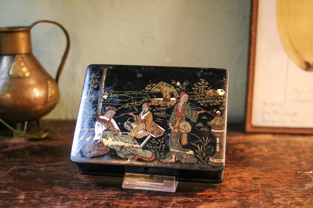 Early 20th.C Japanese Black Laquerre Box