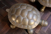 Load image into Gallery viewer, Pair of Mid Centaury Brass Turtle Shell Dishes / Ash Trays
