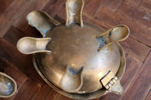 Load image into Gallery viewer, Pair of Mid Centaury Brass Turtle Shell Dishes / Ash Trays
