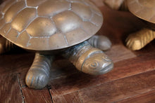 Load image into Gallery viewer, Pair of Mid Centaury Brass Turtle Shell Dishes / Ash Trays
