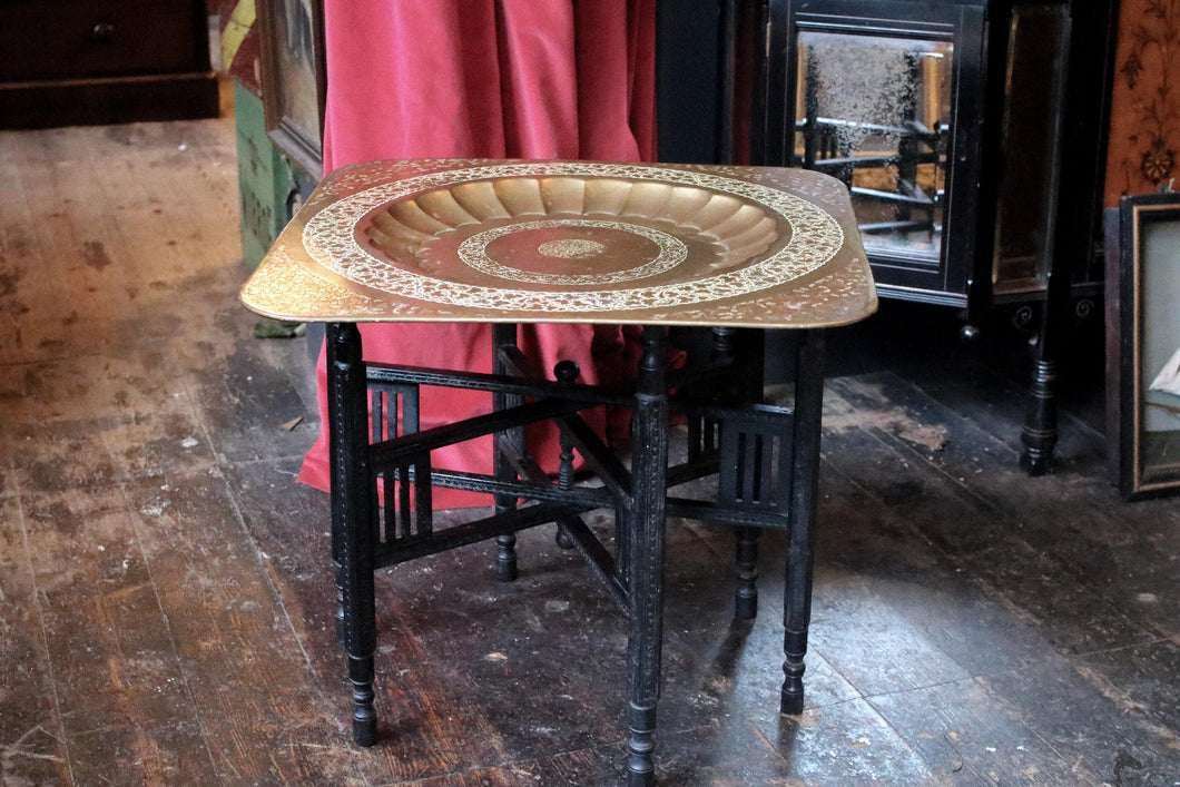 Early 20th.C Indian Brass Top Foldable Table