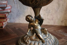 Load image into Gallery viewer, Antique 19th.C Bronze Chalice Pedestal Bowl With Cherub
