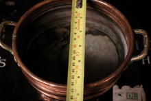 Load image into Gallery viewer, Vintage Ribbed Copper and Brass Cooking Pot
