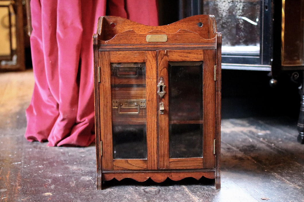 1920s Vintage Oak Smokers Cabinet