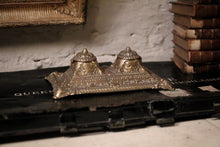 Load image into Gallery viewer, Ornate Antique Victorian Brass Double Inkwell
