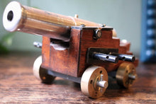 Load image into Gallery viewer, Vintage Miniature Brass Model Cannon
