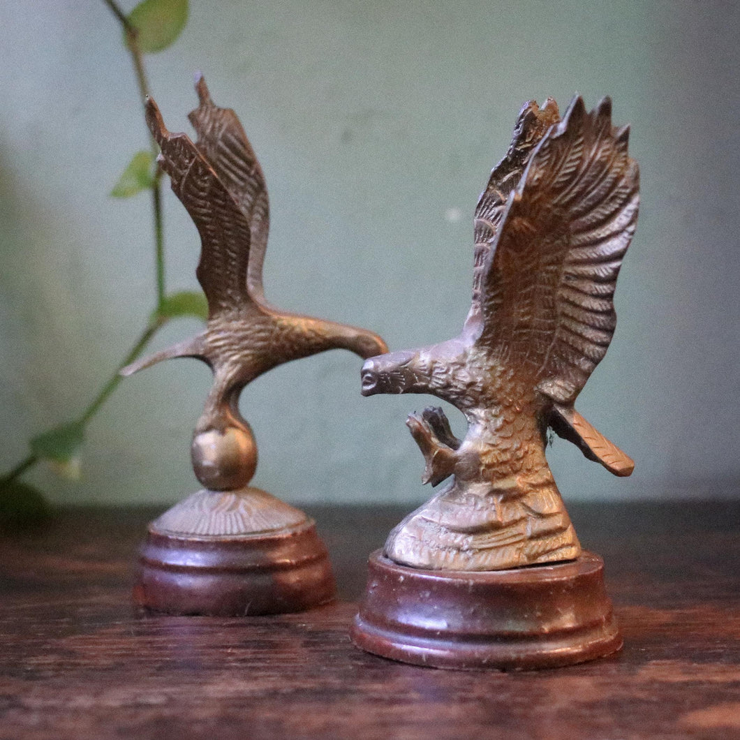 Pair of Vintage Brass Eagle Figurines