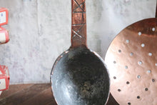 Load image into Gallery viewer, Pair of Rustic French Antique Copper Strainers and Ladle
