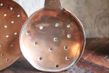 Load image into Gallery viewer, Pair of Rustic French Antique Copper Strainers and Ladle
