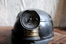 Load image into Gallery viewer, Antique Leather Miners Hat and Carbide Lamp
