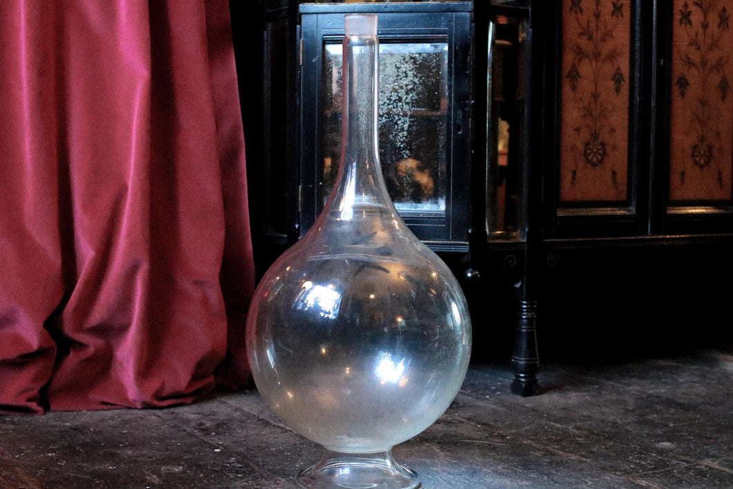 Large  Antique Round Bottom Chemists Flask / Beaker