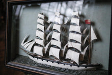 Load image into Gallery viewer, 19th Century Framed Tall Sailing Ship Diorama
