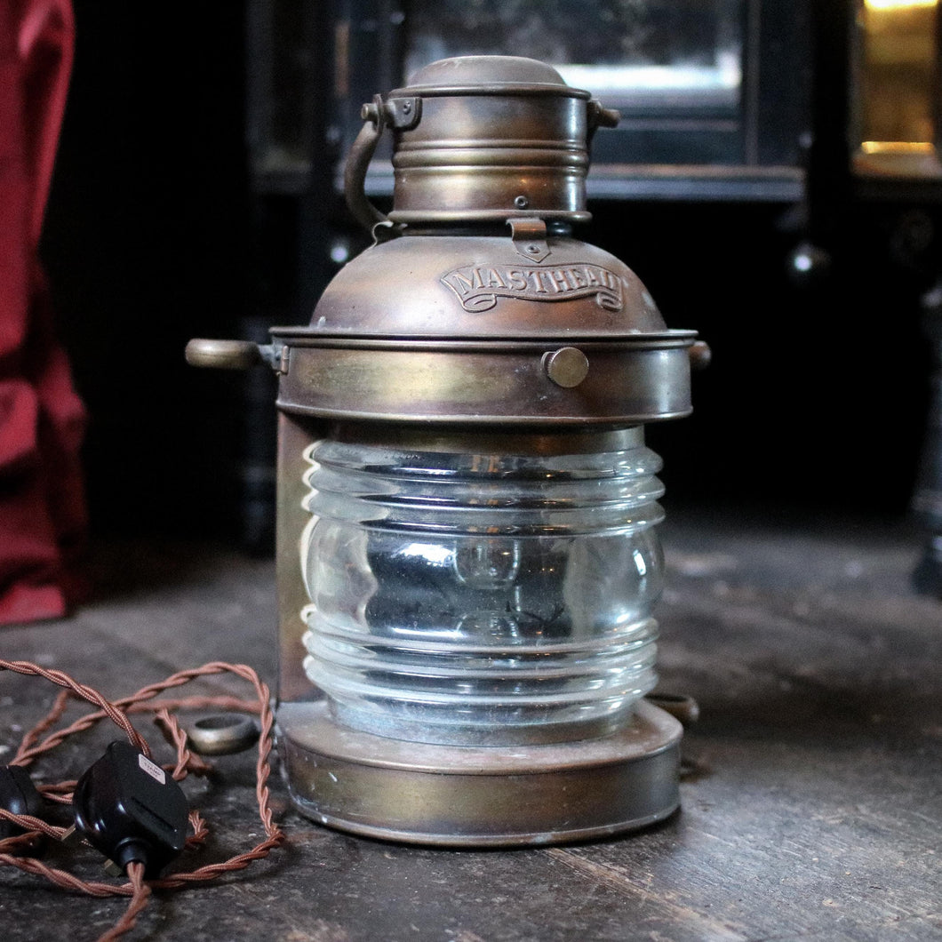 Antique Masthead Ships Lantern Converted to Electricity With Modern Wiring