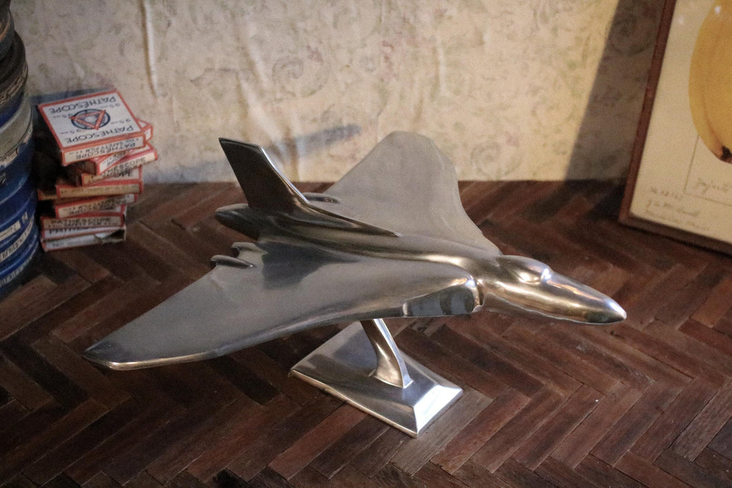 Vintage Art Deco Style Aluminium Volcan Bomber Aeroplane Model