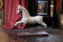 Load image into Gallery viewer, Large Ceramic Mounted Horse Sculpture
