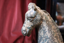 Load image into Gallery viewer, Large Ceramic Mounted Horse Sculpture
